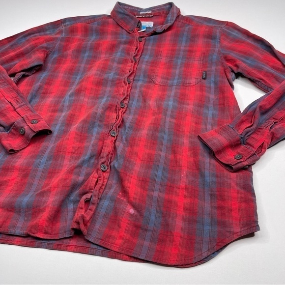 Columbia Shirt Plaid Red Gorp Outdoor Hiking Camping Western Long Sleeve Work - Picture 6 of 13